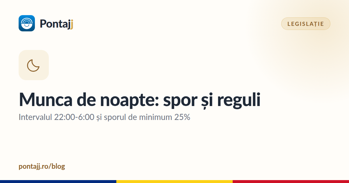 Munca de noapte: interval, spor de 25% și regulile pentru angajator