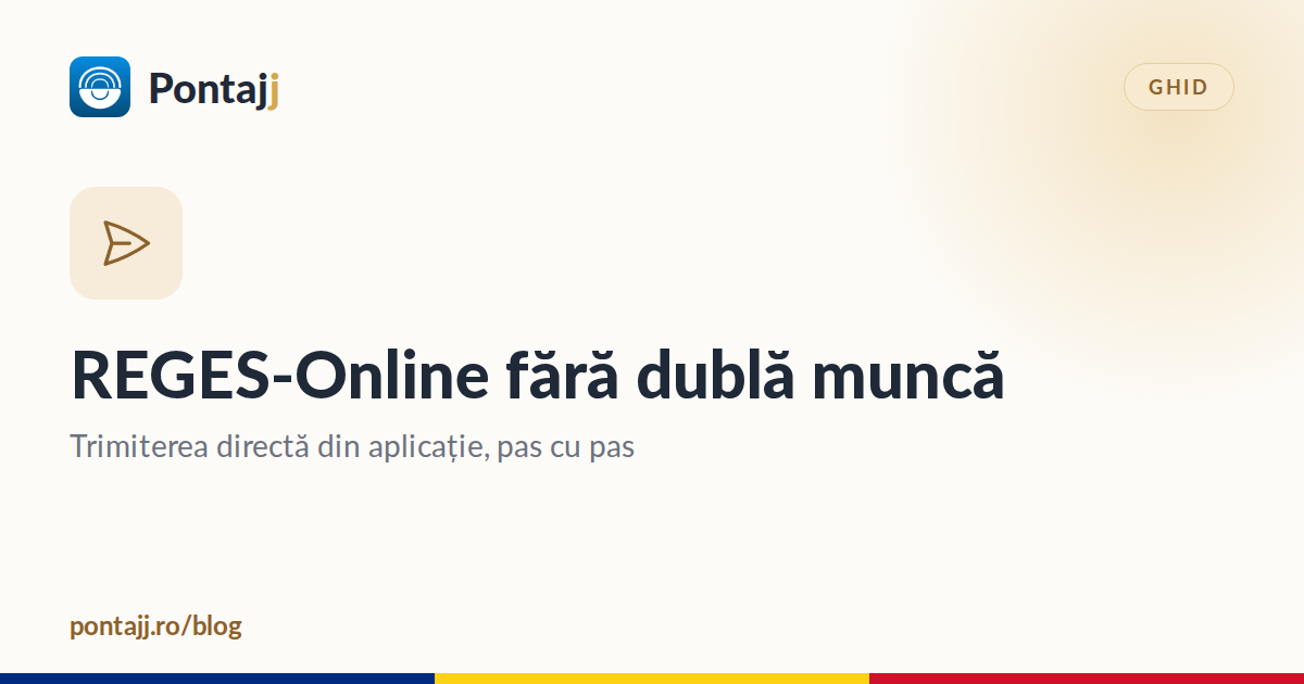 REGES-Online fără dublă muncă: trimiterea directă din aplicație